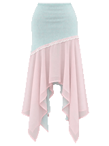 Dewdrop Reversible Lace Chiffon Skirt (Pink Teal)