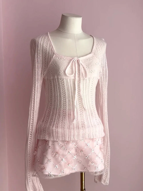 Averie beaded sequin skirt in pink by Angel Ruche, photo 5