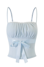 My True Form cotton cami top in snow blue, coquette top by Angel Ruche