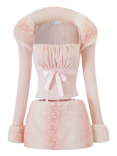 My True Form fawn fur lace skirt in pink by Angel Ruche, photo 3