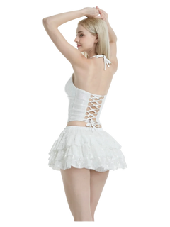 Diamond Fairy Dust sequin matching set in white by Angel Ruche, photo 6