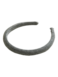 Smart Girl woven headband in grey, coquette hair accessory by Angel Ruche