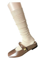 Regular calf high socks in beige, coquette accessory by Angel Ruche