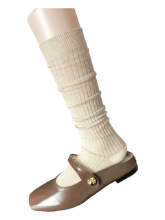 Regular calf high socks in beige, coquette accessory by Angel Ruche