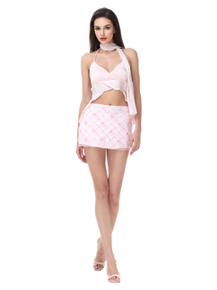 Pirouette skinny scarf in baby pink by Angel Ruche, photo 3
