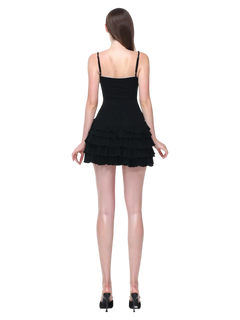 Serafina ruffle mini dress set in black by Angel Ruche, photo 8