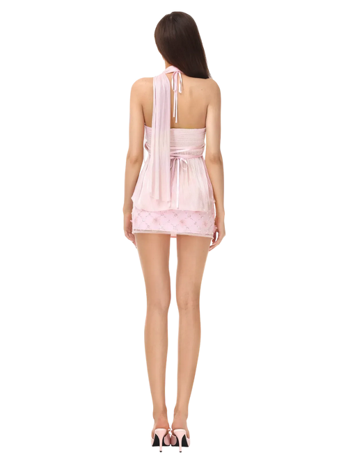 Pirouette skinny scarf in baby pink by Angel Ruche, photo 5