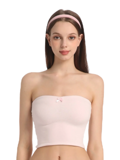 Pilate Princess ruched tube top in rose pink by Angel Ruche, photo 3