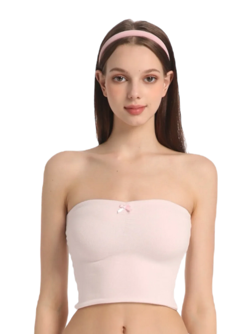 Pilate Princess ruched tube top in rose pink by Angel Ruche, photo 3