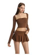 Pilate Princess 3 piece set in brown, balletcore outfit by Angel Ruche