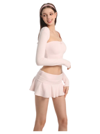 Pilate Princess long sleeve bolero shrug cardigan in rose pink, balletcore top by Angel Ruche