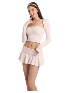 Pilate Princess bolero shrug cardigan in rose pink by Angel Ruche, photo 5