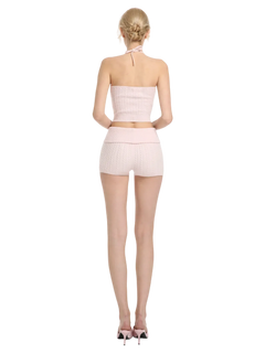 Spring Kissed knit halter and shorts set in baby pink by Angel Ruche, photo 5