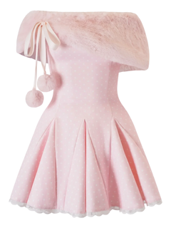 Sugar Pom fur shoulder cape in pink by Angel Ruche, photo 4