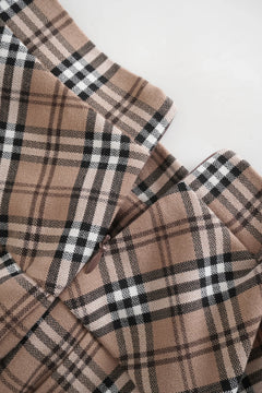 Girly Plaid pleated high rise skirt in khaki by Angel Ruche, photo 8