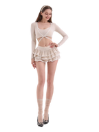 Ballerina Bliss 3 piece set in beige, balletcore outfit by Angel Ruche