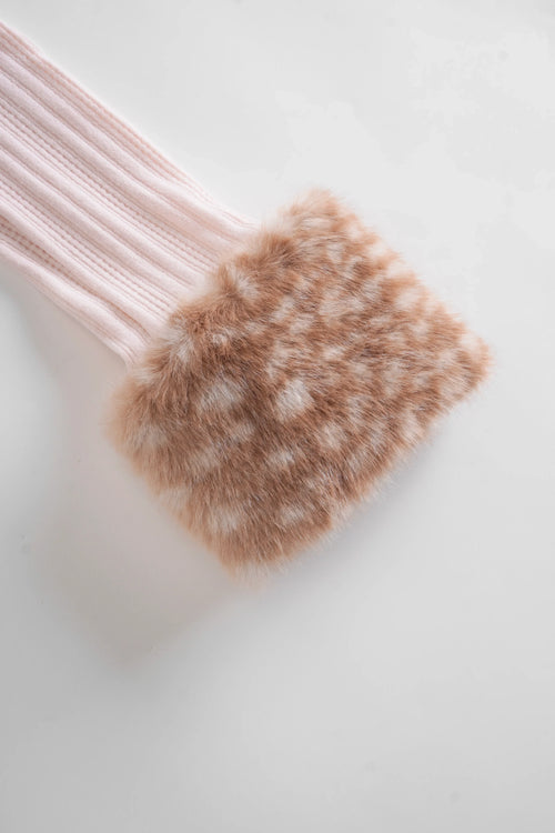 My True Form fawn print fur bolero cardigan in pink by Angel Ruche, photo 4