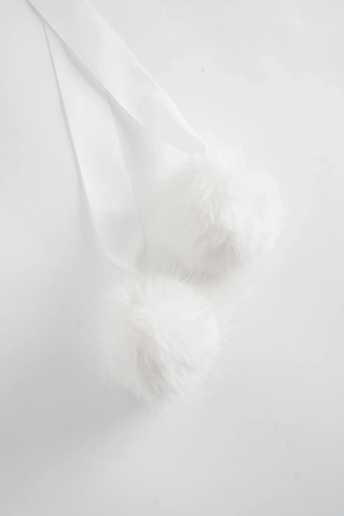 Sugar Pom fur pullover cape in white by Angel Ruche, photo 12