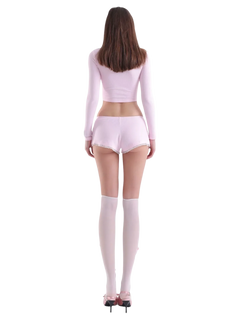 Tulle ribbon loose socks in pink by Angel Ruche, photo 4