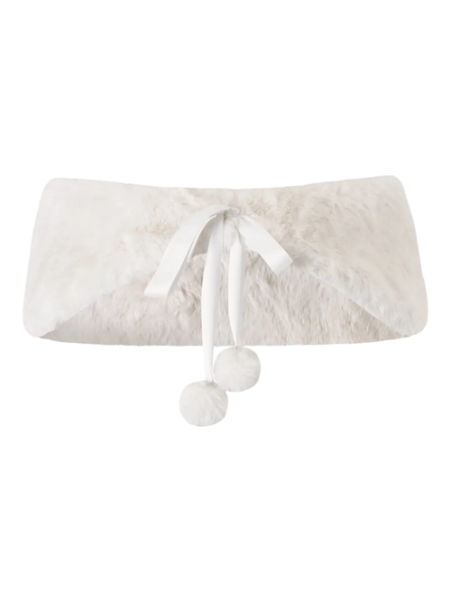 Sugar Pom fur pullover cape in white by Angel Ruche, photo 2