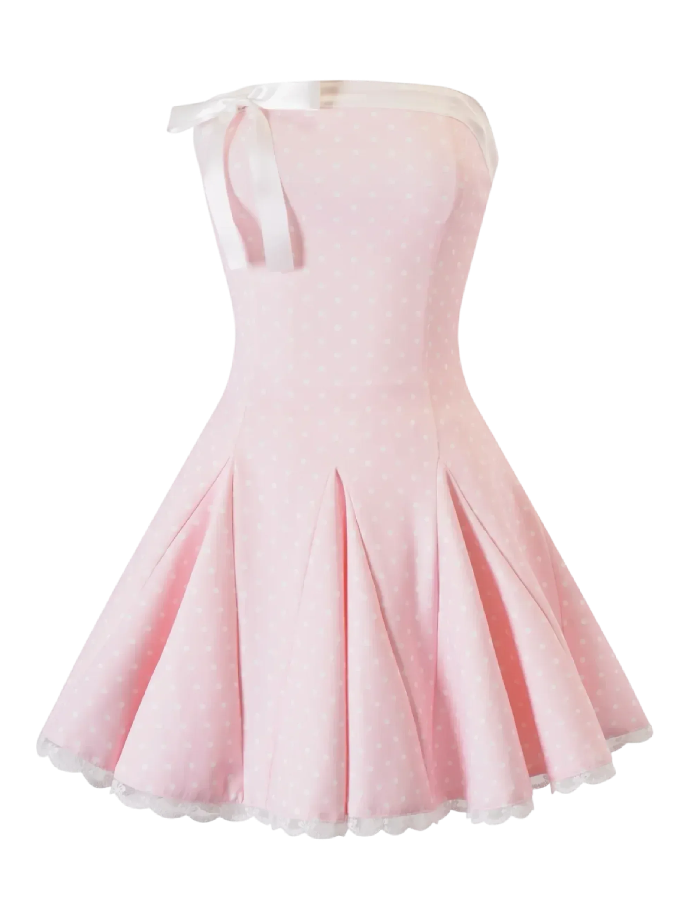 Dolly polka dot dress with petticoat in pink, a dollette outfit by Angel Ruche