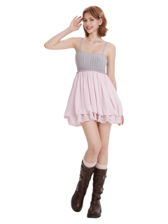 Lovergirl cable knit chiffon babydoll dress by Angel Ruche, photo 10