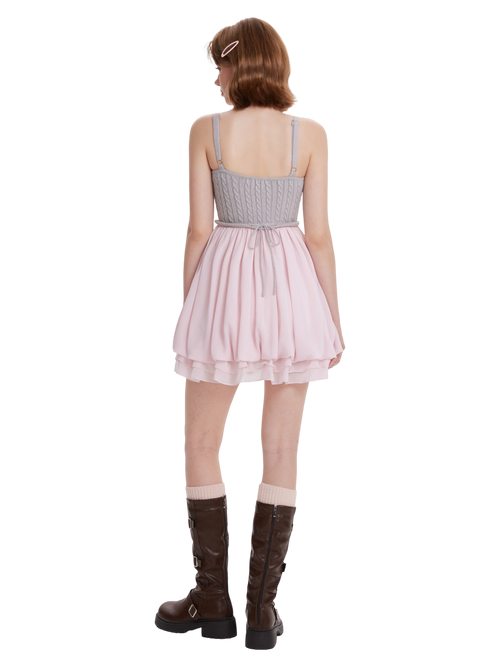Lovergirl cable knit chiffon babydoll dress by Angel Ruche, photo 15