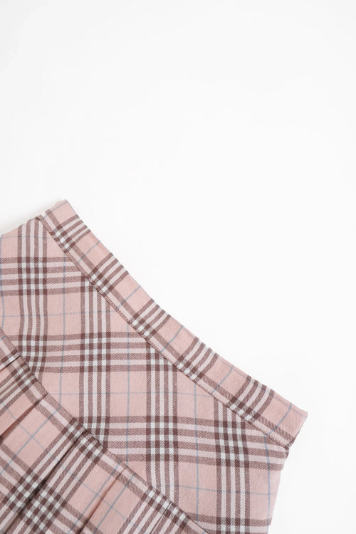 Girly Plaid pleated high rise skirt in pink by Angel Ruche, photo 8