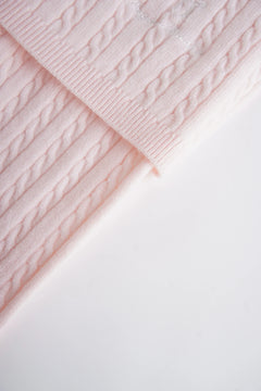Colette cable knit fold over pants in soft pink by Angel Ruche, photo 8