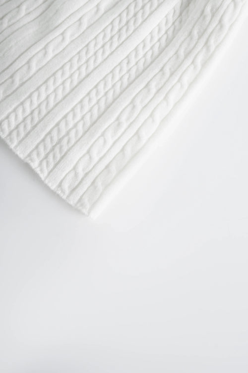 Marshmallow cable knit skirt in white by Angel Ruche, photo 5