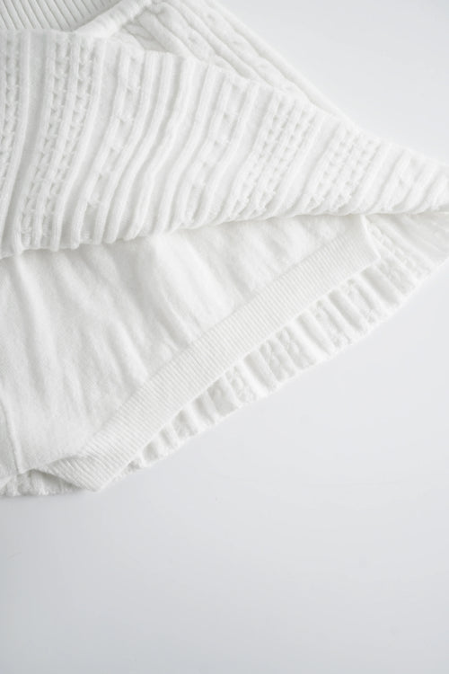 Marshmallow cable knit skirt in white by Angel Ruche, photo 6