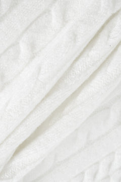 Fur trim Marshmallow cable knit cardigan in white by Angel Ruche, photo 10
