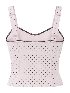 Whimsy Doll cotton active top in brown polka dot by Angel Ruche, photo 14