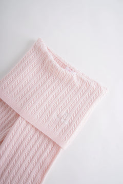 Colette cable knit fold over pants in soft pink by Angel Ruche, photo 7