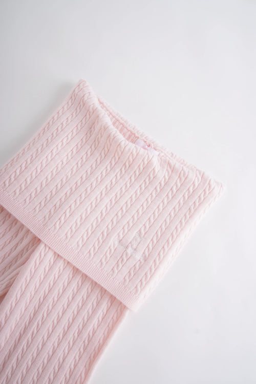 Colette cable knit fold over pants in soft pink by Angel Ruche, photo 7
