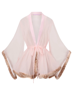 Bambi Princess fur chiffon robe in pink by Angel Ruche, photo 5