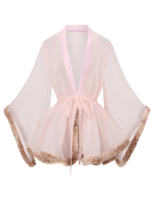 Bambi Princess fur chiffon robe in pink by Angel Ruche, photo 5