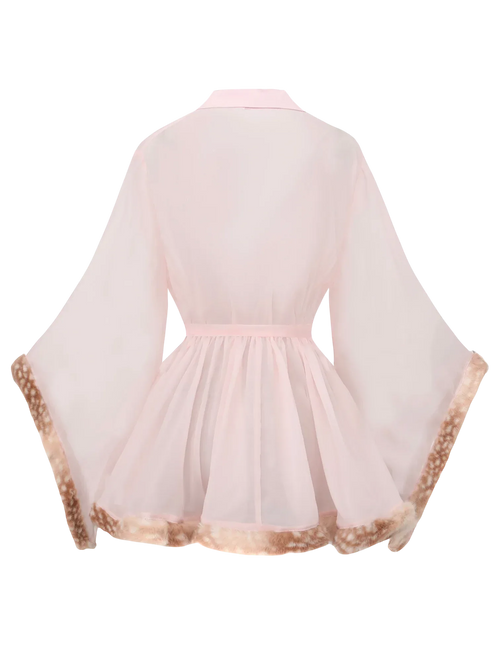 Bambi Princess fur chiffon robe in pink by Angel Ruche, photo 6