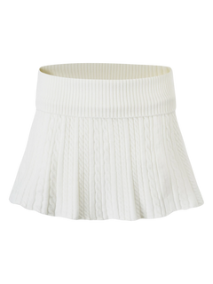 Marshmallow cable knit skirt in white, cozy knit skirt by Angel Ruche