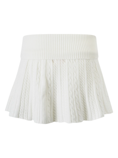 Marshmallow cable knit skirt in white by Angel Ruche, photo 3