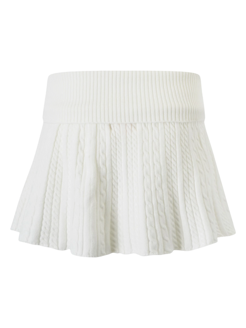 Marshmallow cable knit skirt in white by Angel Ruche, photo 3