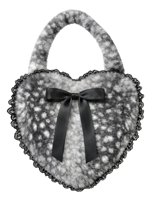 My True Form fawn heart bag in black, coquette accessory by Angel Ruche