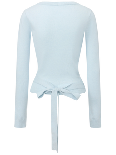 Ballet knit wrap cardigan in ice blue by Angel Ruche, photo 3