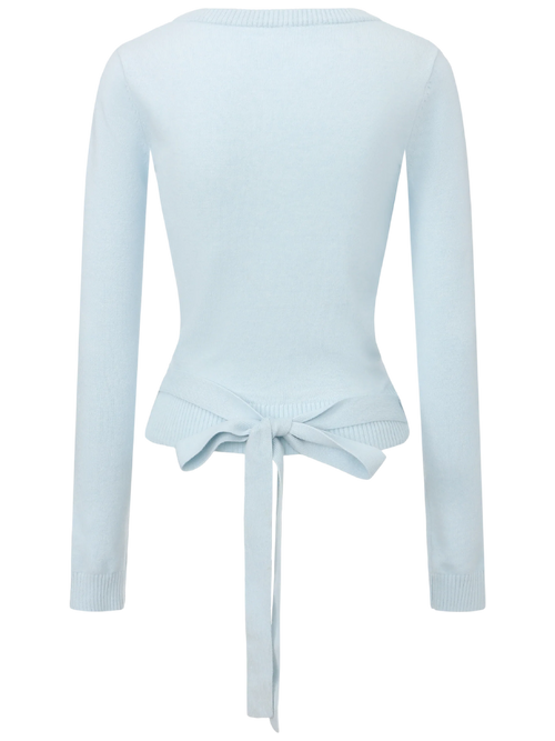 Ballet knit wrap cardigan in ice blue by Angel Ruche, photo 3