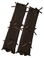 Layered bow leg warmers in brown, balletcore accessory by Angel Ruche