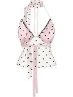 Dottie polka dot mesh halter top, coquette top by Angel Ruche