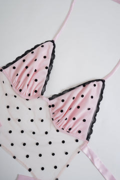 Dottie polka dot mesh halter top by Angel Ruche, photo 18