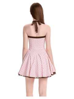 Dolly polka dot dress with petticoat in pink mocha by Angel Ruche, photo 16