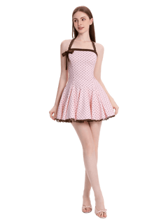 Dolly polka dot dress with petticoat in pink mocha by Angel Ruche, photo 14