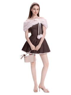 Dolly polka dot dress with petticoat in chocolate by Angel Ruche, photo 18